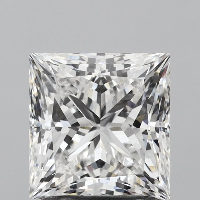 1.84 Carat Princess Lab Diamond with  Cut Diamond in 14KT  view 1
