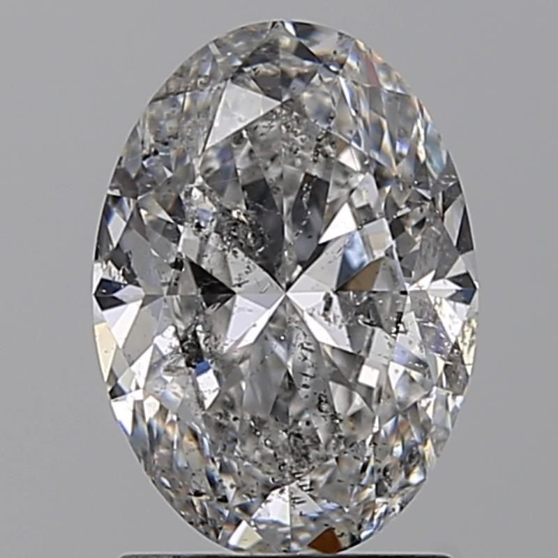 2.0 Carat Oval Natural Diamond with  Cut Diamond in 14KT  view 1
