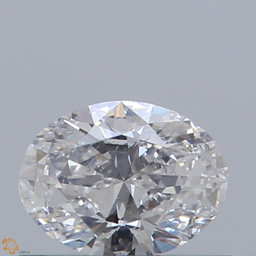 0.4 Carat Oval Natural Diamond with  Cut Diamond in 14KT  view 1
