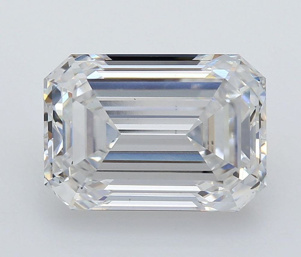 4.04 Carat Emerald Lab Diamond with  Cut Diamond in 14KT  view 1
