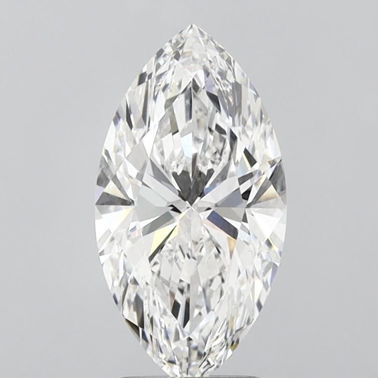 2.51 Carat Marquise Lab Diamond with  Cut Diamond in 14KT  view 1
