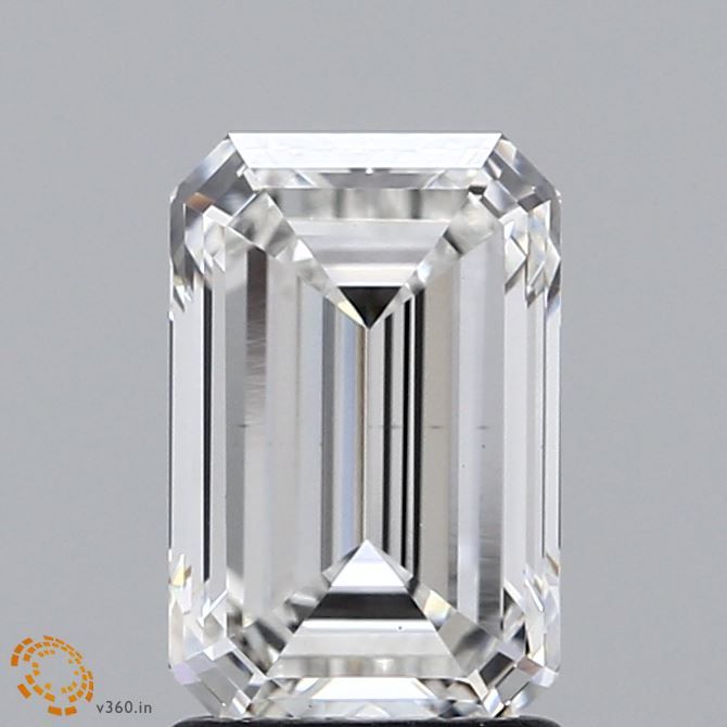 2.0 Carat Emerald Lab Diamond with  Cut Diamond in 14KT  view 1
