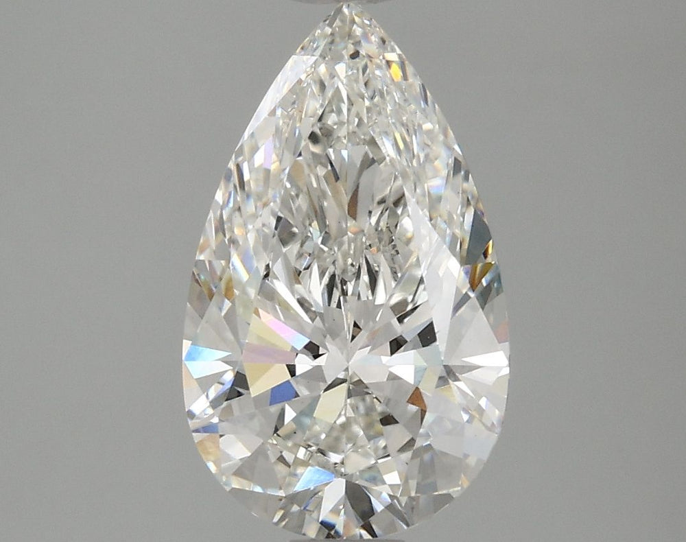 2.75 Carat Pear Lab Diamond with  Cut Diamond in 14KT  view 1
