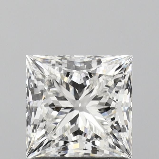 1.34 Carat Princess Lab Diamond with  Cut Diamond in 14KT  view 1
