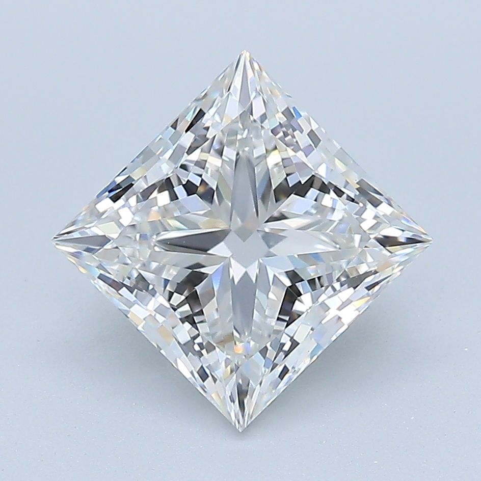2.7 Carat Princess Lab Diamond with  Cut Diamond in 14KT  view 1
