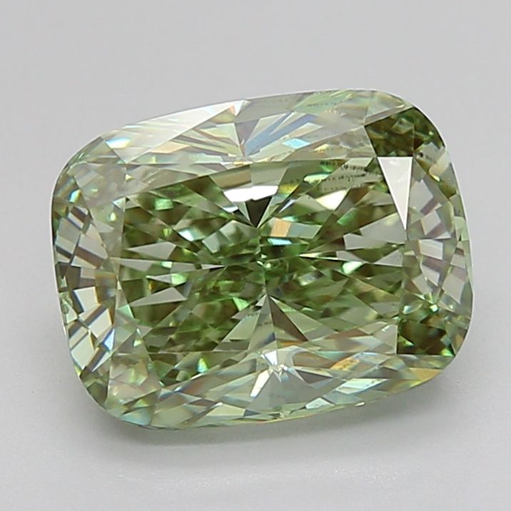 3.02 Carat Cushion Lab Diamond with  Cut Diamond in 14KT  view 1
