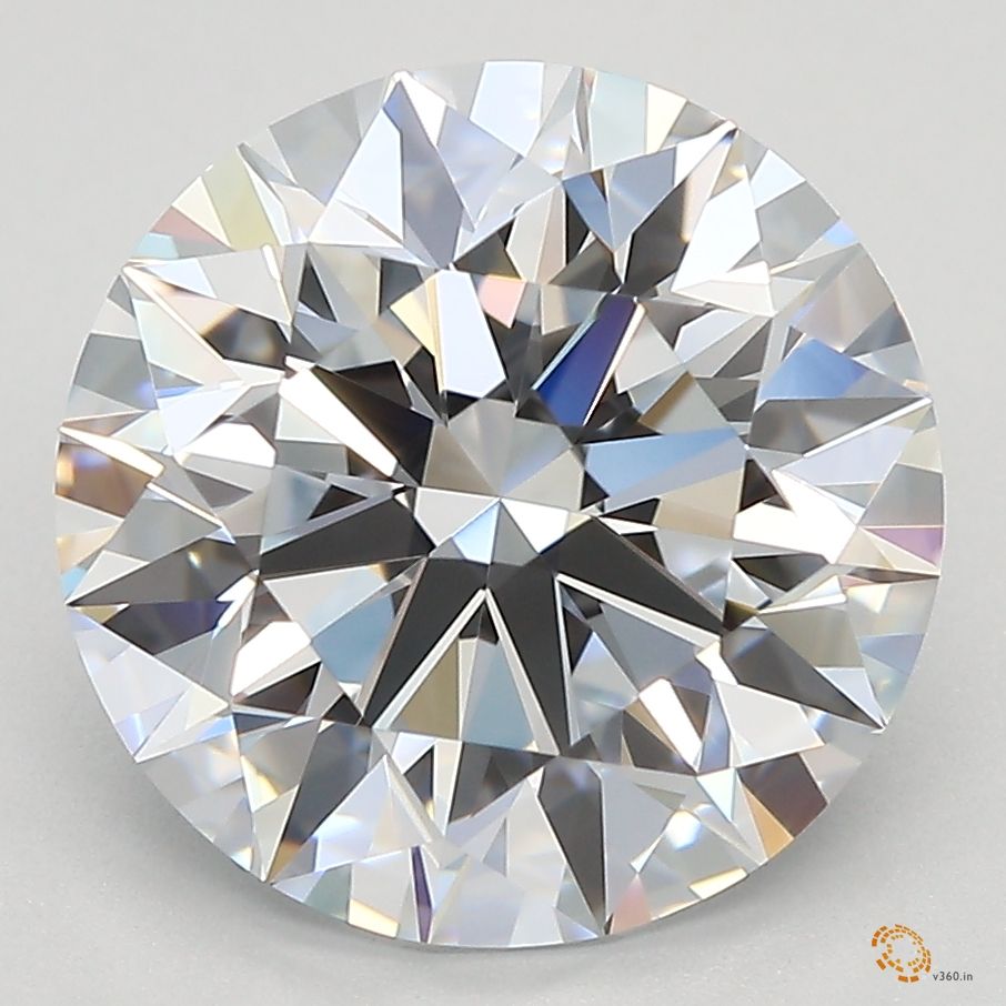 3.4 Carat Round Lab Diamond with  Cut Diamond in 14KT  view 1
