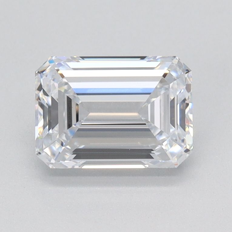 1.01 Carat Emerald Lab Diamond with  Cut Diamond in 14KT  view 1
