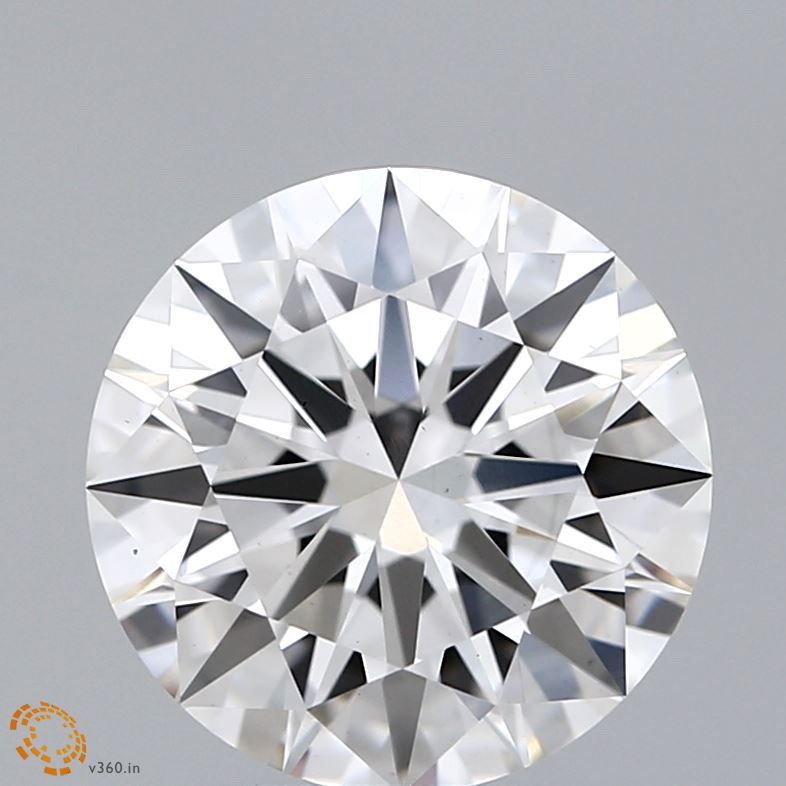3.12 Carat Round Lab Diamond with  Cut Diamond in 14KT  view 1
