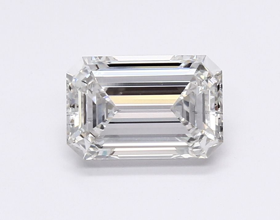 1.69 Carat Emerald Lab Diamond with  Cut Diamond in 14KT  view 1

