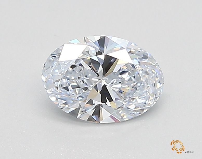 0.56 Carat Oval lab Diamond with  Cut Diamond in 14KT  view 1

