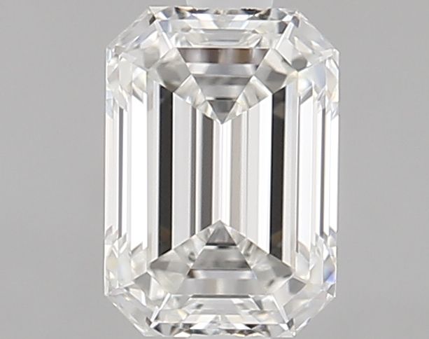 1.0 Carat Emerald Lab Diamond with  Cut Diamond in 14KT  view 1
