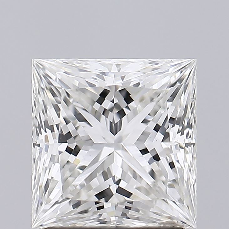 1.61 Carat Princess Lab Diamond with  Cut Diamond in 14KT  view 1

