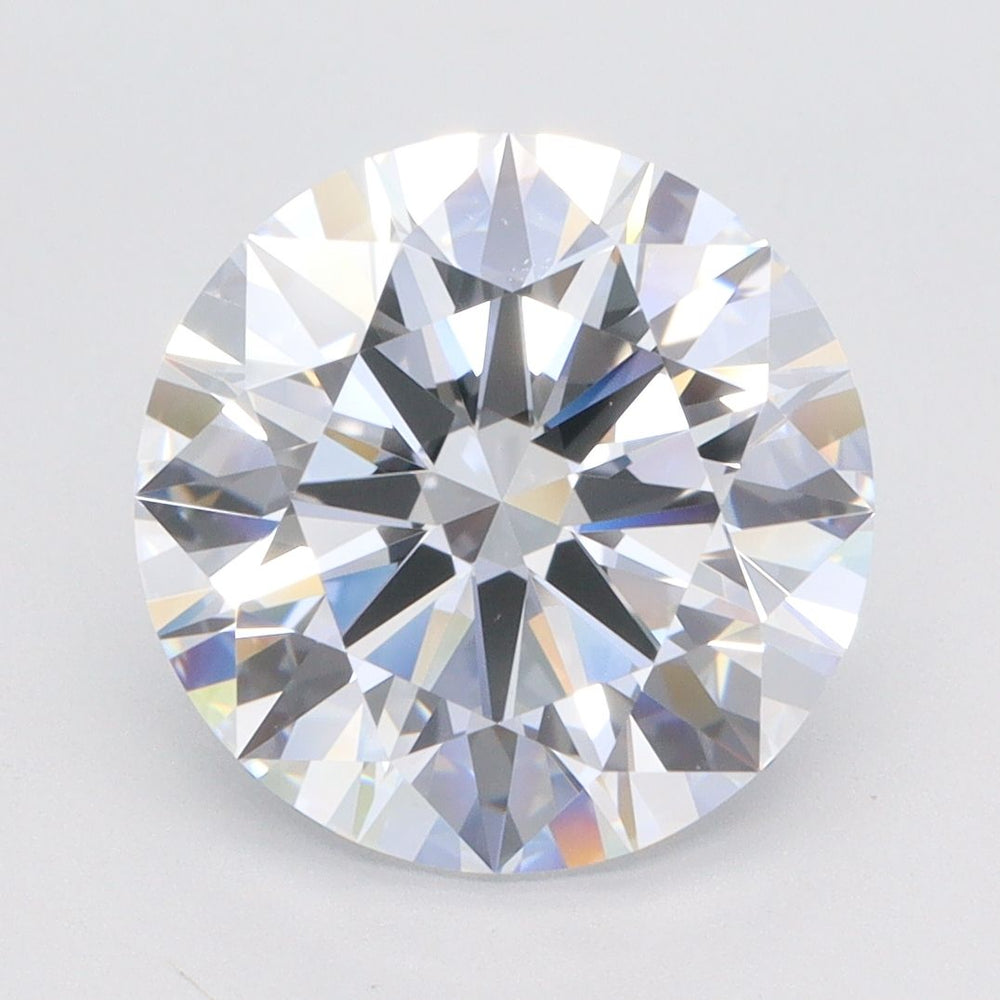 4.08 Carat Round Lab Diamond with  Cut Diamond in 14KT  view 1
