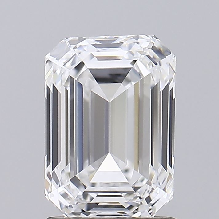 1.5 Carat Emerald Lab Diamond with  Cut Diamond in 14KT  view 1
