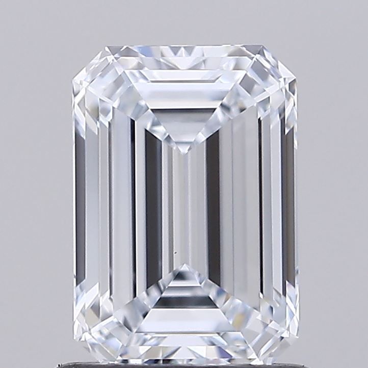 1.05 Carat Emerald Lab Diamond with  Cut Diamond in 14KT  view 1
