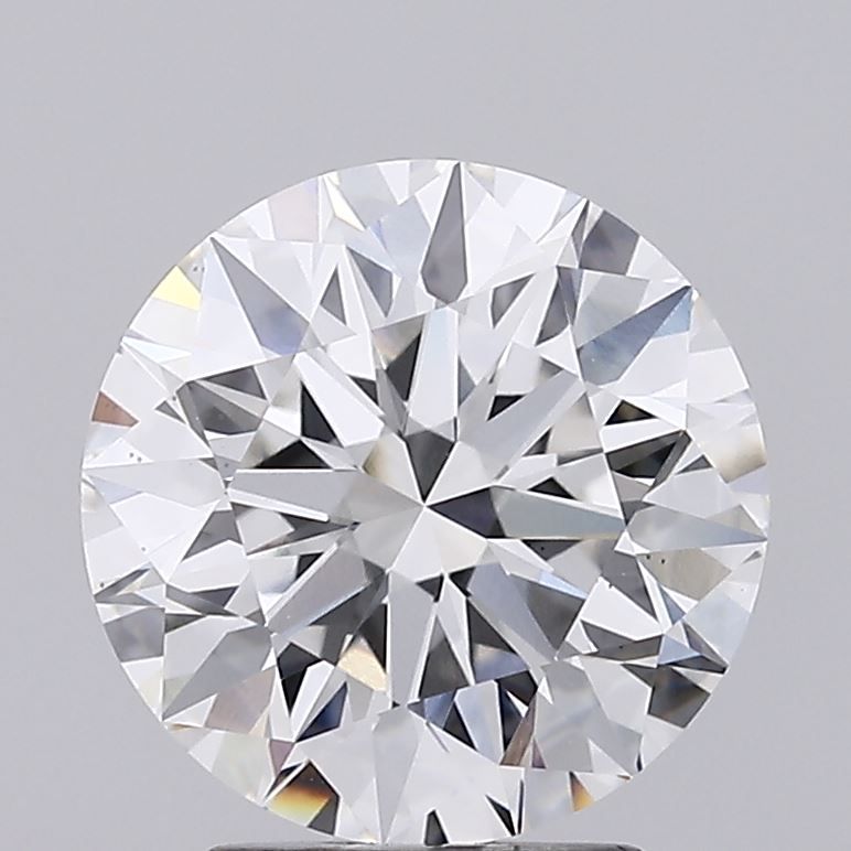 3.13 Carat Round Lab Diamond with  Cut Diamond in 14KT  view 1
