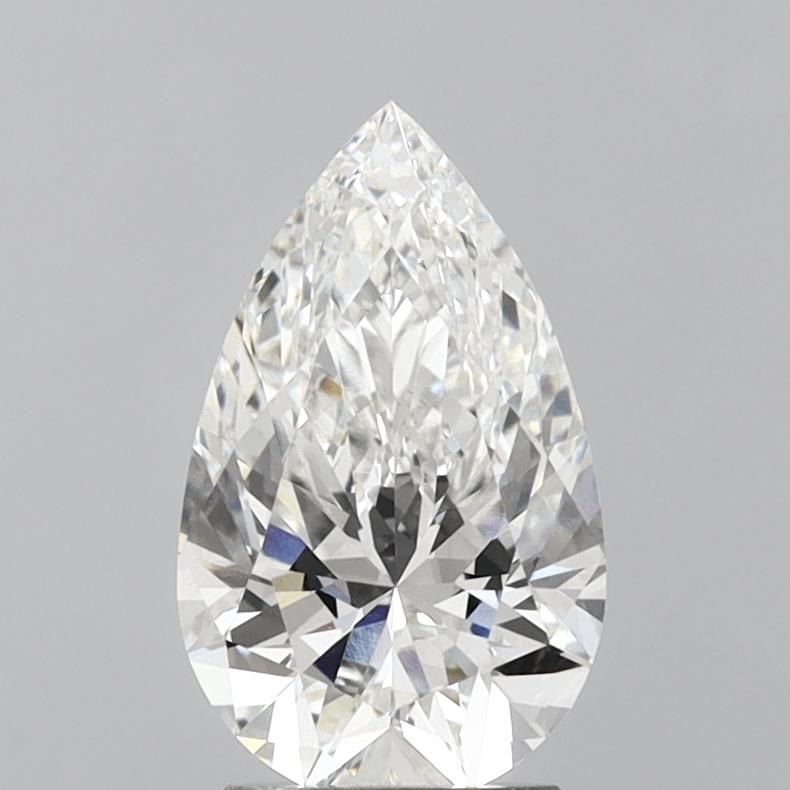 2.56 Carat Pear Lab Diamond with  Cut Diamond in 14KT  view 1
