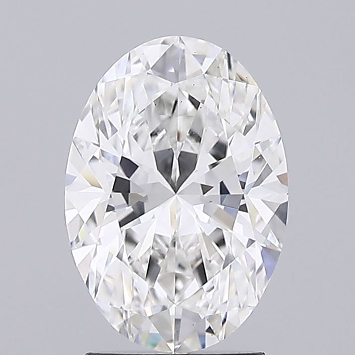 2.12 Carat Oval Lab Diamond with  Cut Diamond in 14KT  view 1
