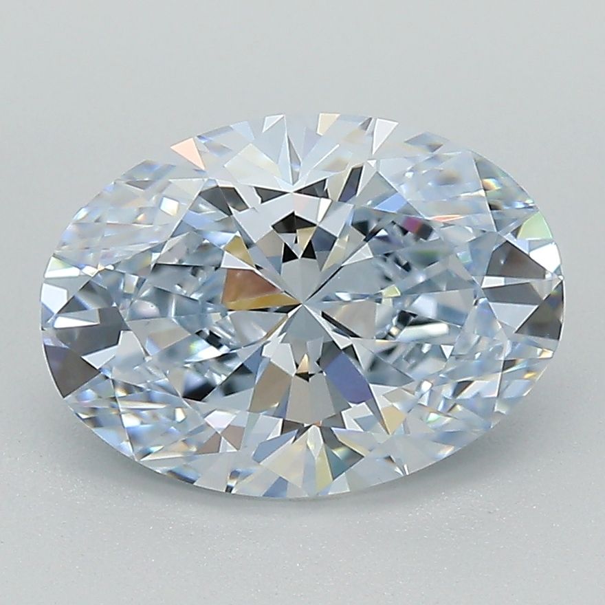 2.51 Carat Oval Lab Diamond with  Cut Diamond in 14KT  view 1
