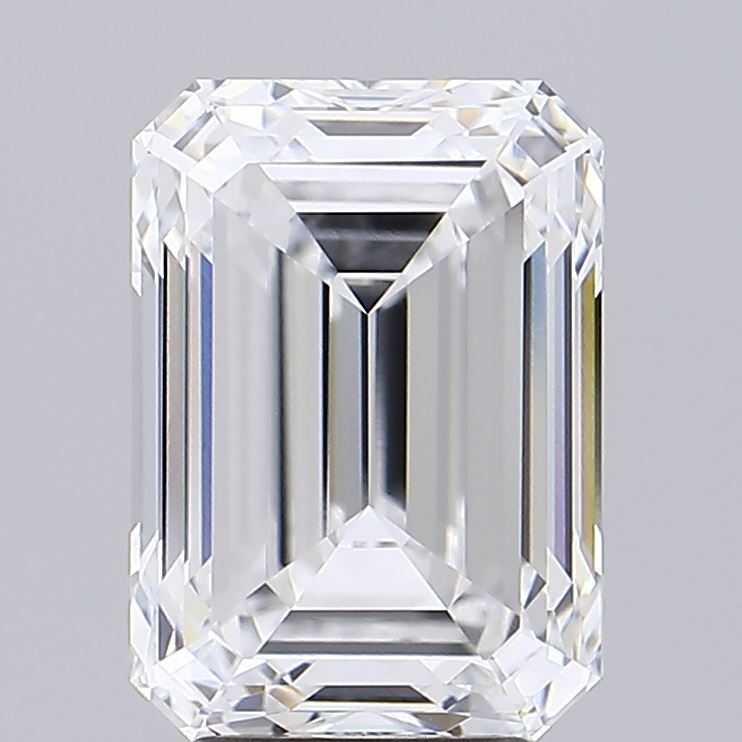 5.16 Carat Emerald Lab Diamond with  Cut Diamond in 14KT  view 1
