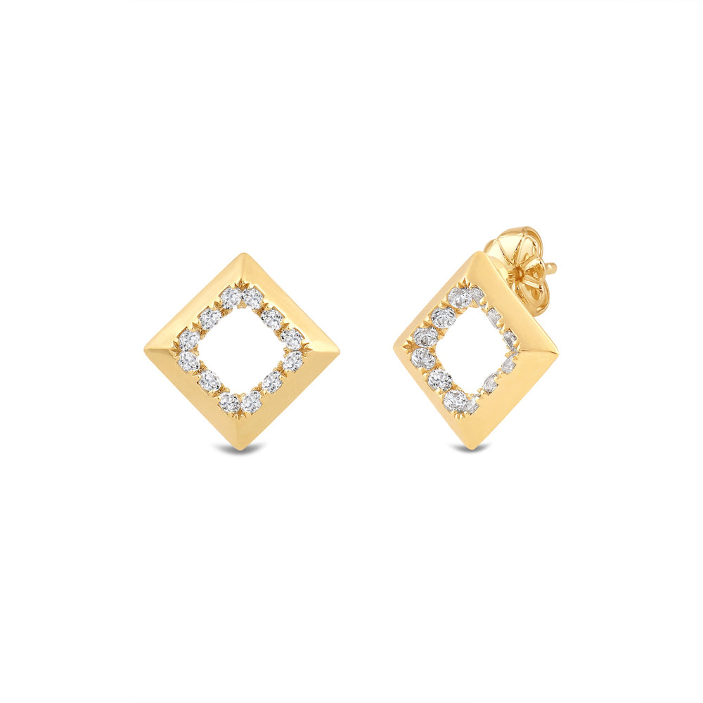 Kite Shape Diamond Accent Earrings (14KT Yellow Gold - 1/8 CTW) with 14KT Yellow Gold / Lab / 1/8 Cut Diamond in 14KT Yellow Gold / Lab / 1/8 view 1
