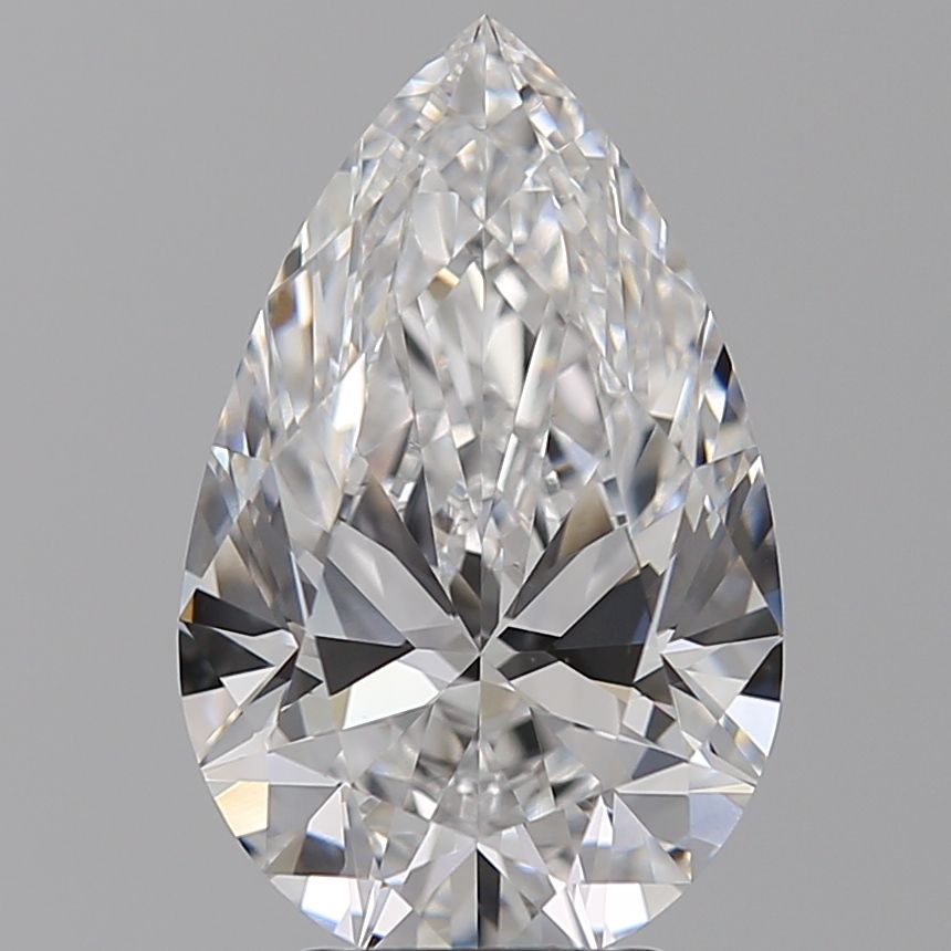 4.02 Carat Pear Lab Diamond with  Cut Diamond in 14KT  view 1
