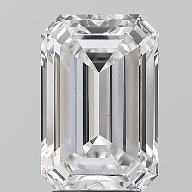 3.01 Carat Emerald Lab Diamond with  Cut Diamond in 14KT  view 1
