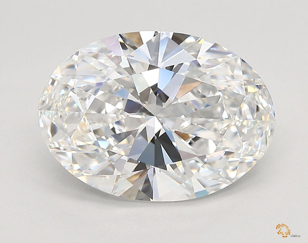 4.03 Carat Oval Lab Diamond with  Cut Diamond in 14KT  view 1
