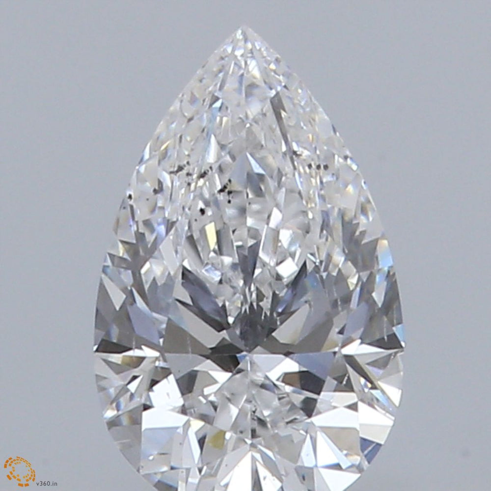 0.9 Carat Pear Natural Diamond with  Cut Diamond in 14KT  view 1
