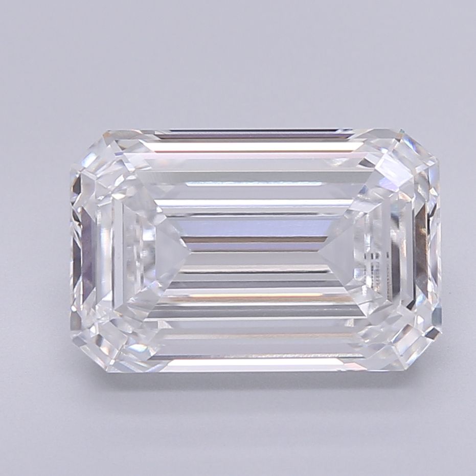 5.07 Carat Emerald Lab Diamond with  Cut Diamond in 14KT  view 1
