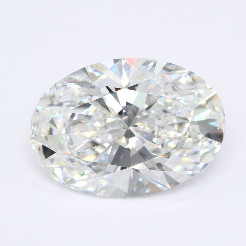 3.58 Carat Oval Lab Diamond with  Cut Diamond in 14KT  view 1
