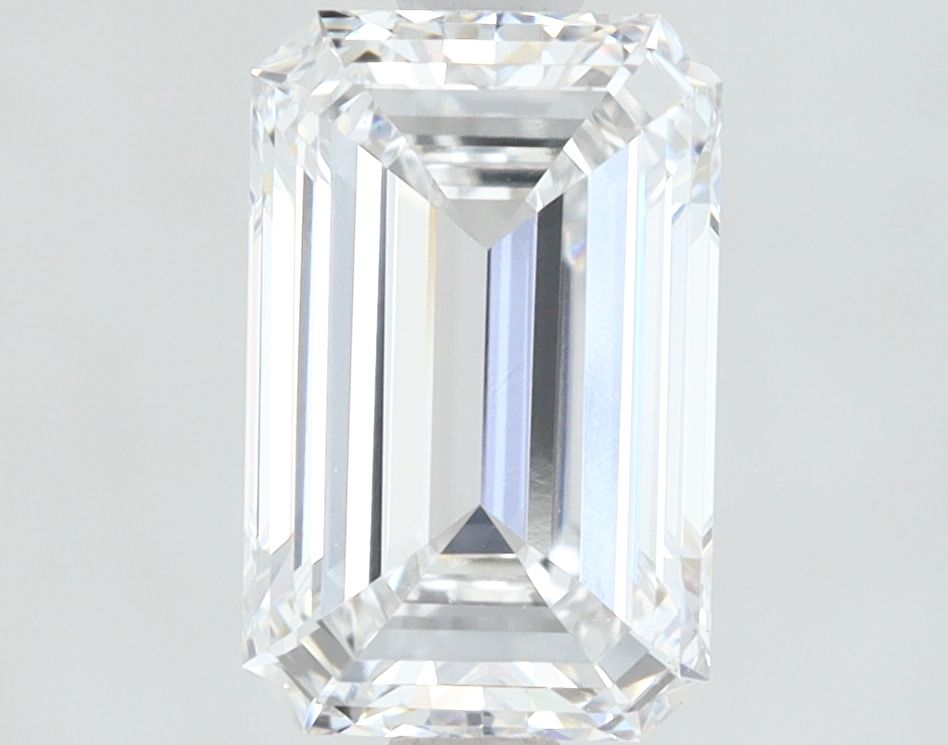 1.25 Carat Emerald Lab Diamond with  Cut Diamond in 14KT  view 1
