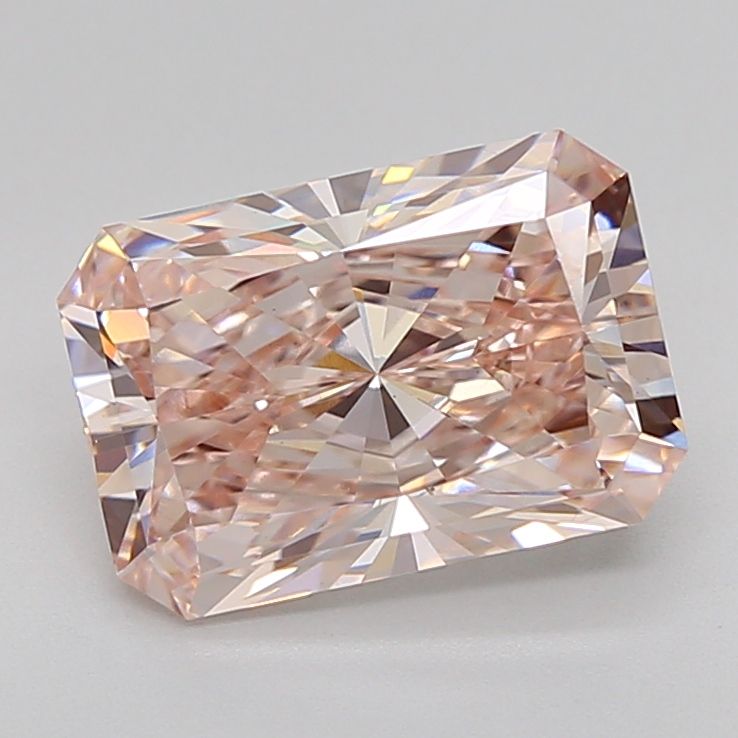 2.8 Carat Radiant Lab Diamond with  Cut Diamond in 14KT  view 1
