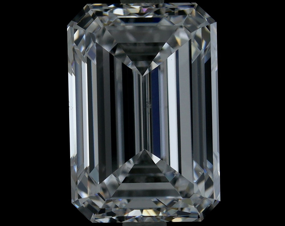 3.0 Carat Emerald Lab Diamond with  Cut Diamond in 14KT  view 1
