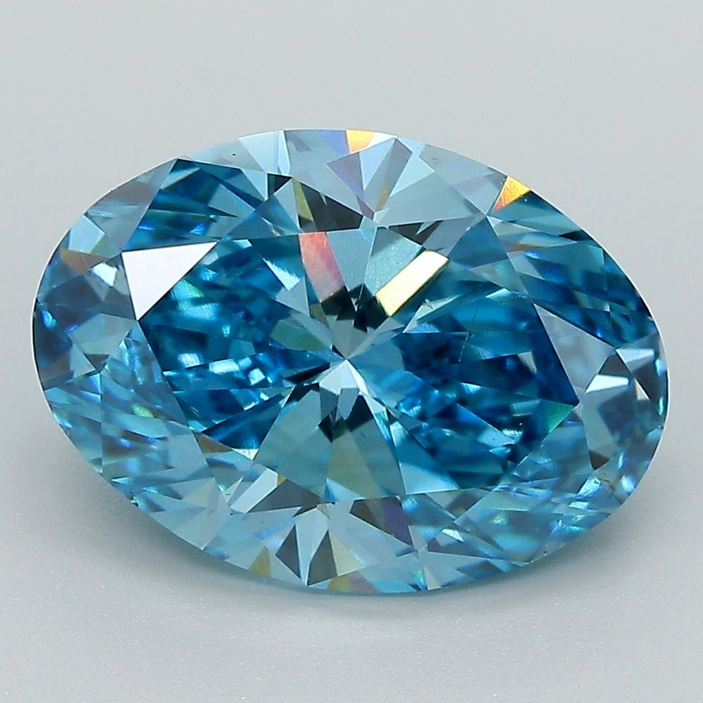5.01 Carat Oval Lab Diamond with  Cut Diamond in 14KT  view 1

