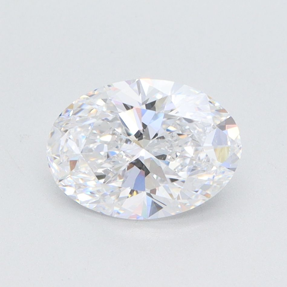 1.24 Carat Oval Lab Diamond with  Cut Diamond in 14KT  view 1
