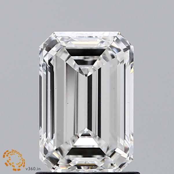 1.5 Carat Emerald Lab Diamond with  Cut Diamond in 14KT  view 1
