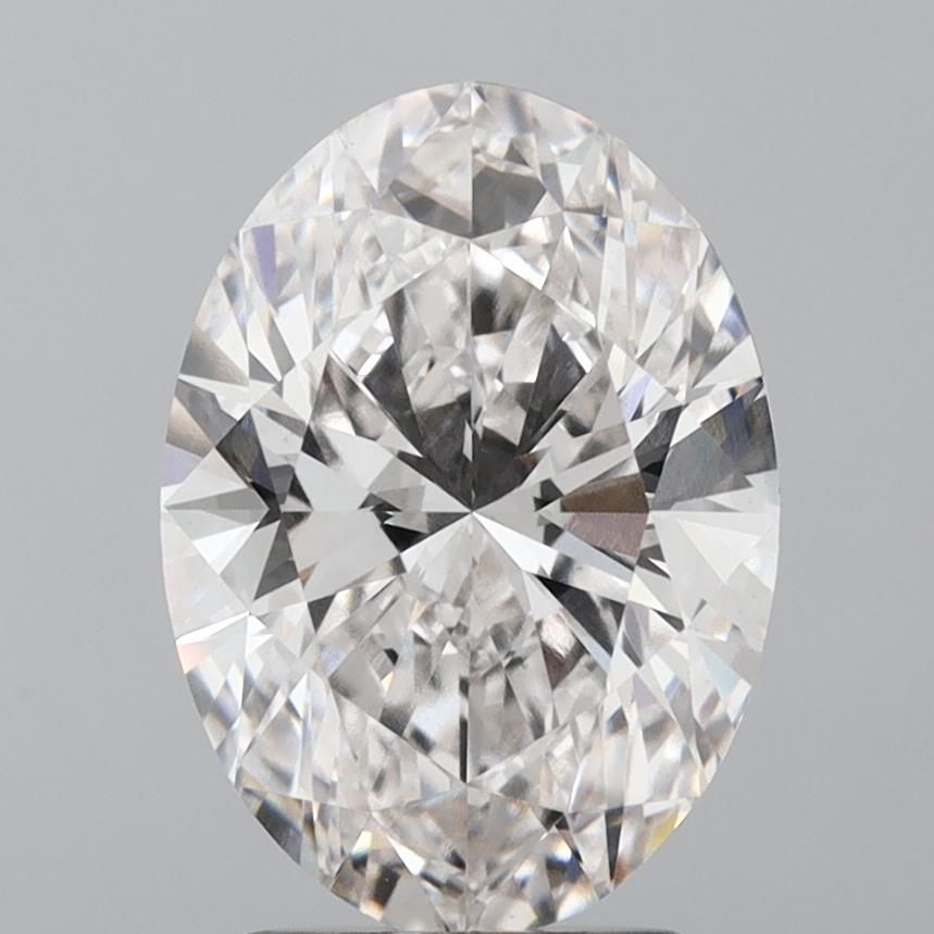 3.01 Carat Oval Lab Diamond with  Cut Diamond in 14KT  view 1
