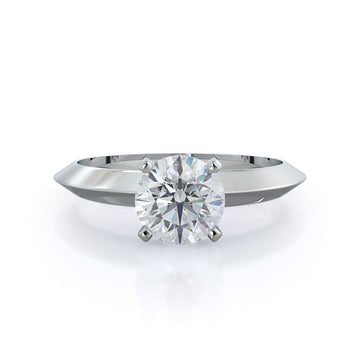 knife edge solitaire diamond engagement ring