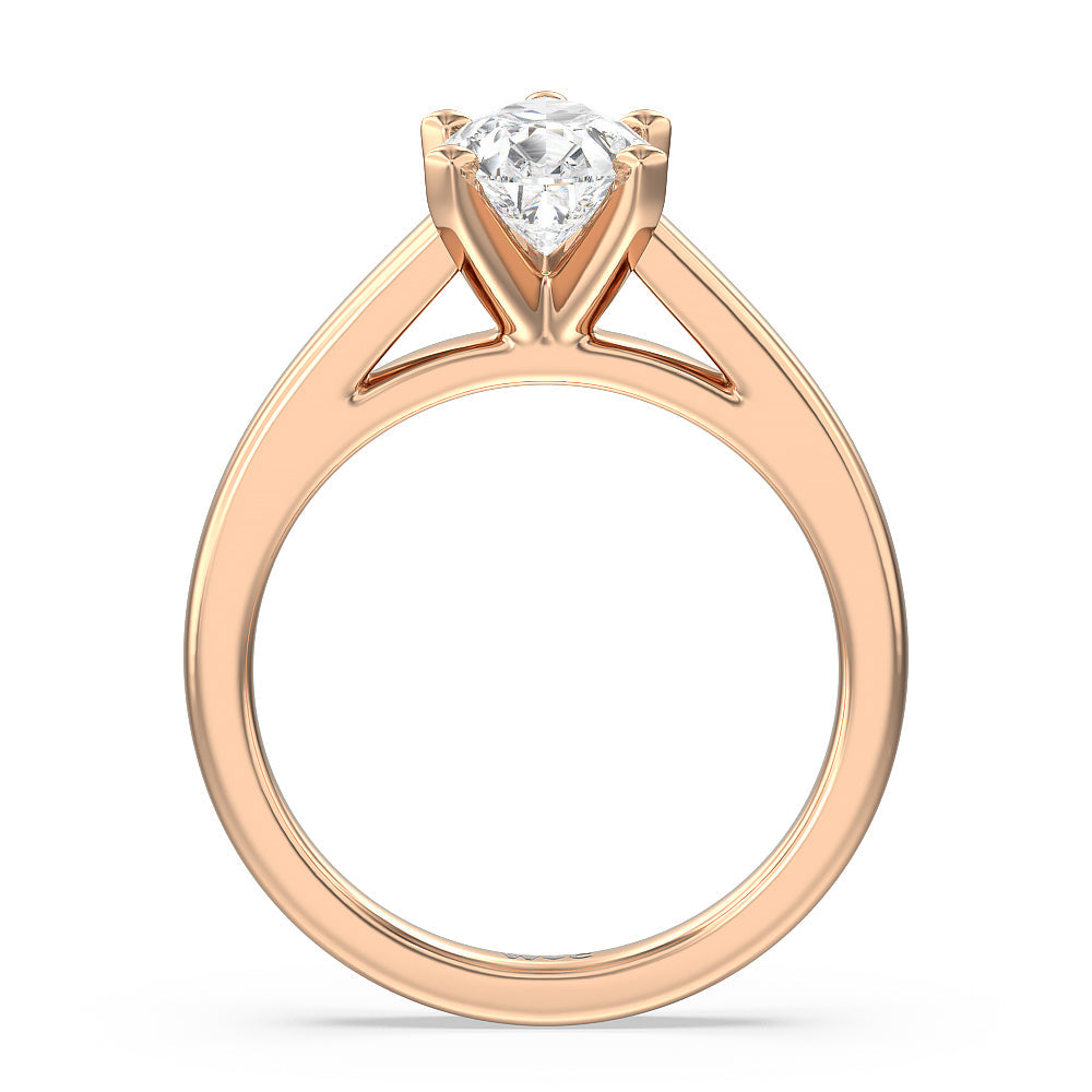 Pear Cut Classic Cathedral Solitaire Engagement Ring with Lab Grown Diamond in 14KT Rose Gold view 2
