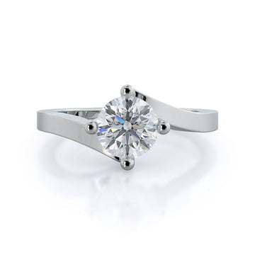 Chic East West Solitaire Diamond Engagement Ring