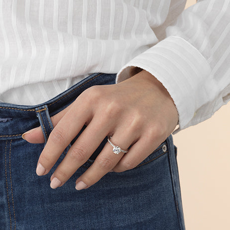 Diamond Crown Ring - White Gold - Minichiello Jewellers