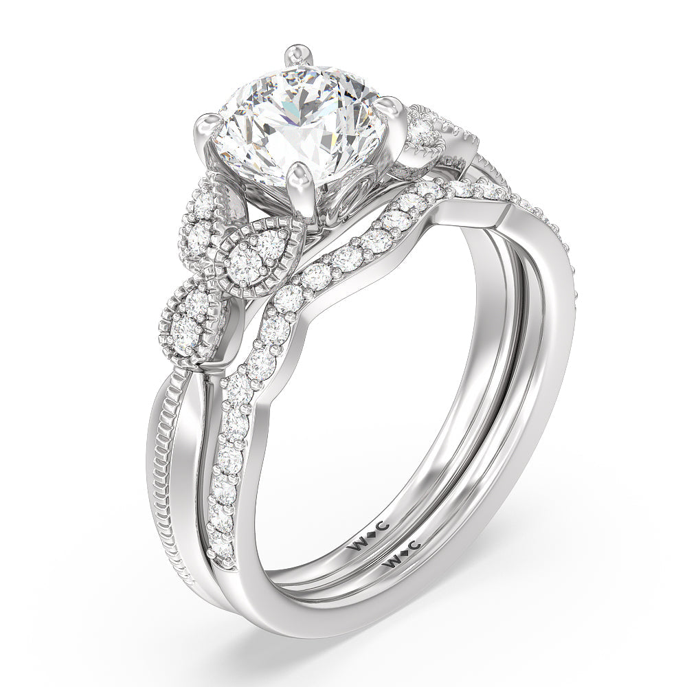 Oval Cut Vintage Filigree Leaf Engagement Ring with Lab Grown Diamond in 14KT Rose Gold view 4
