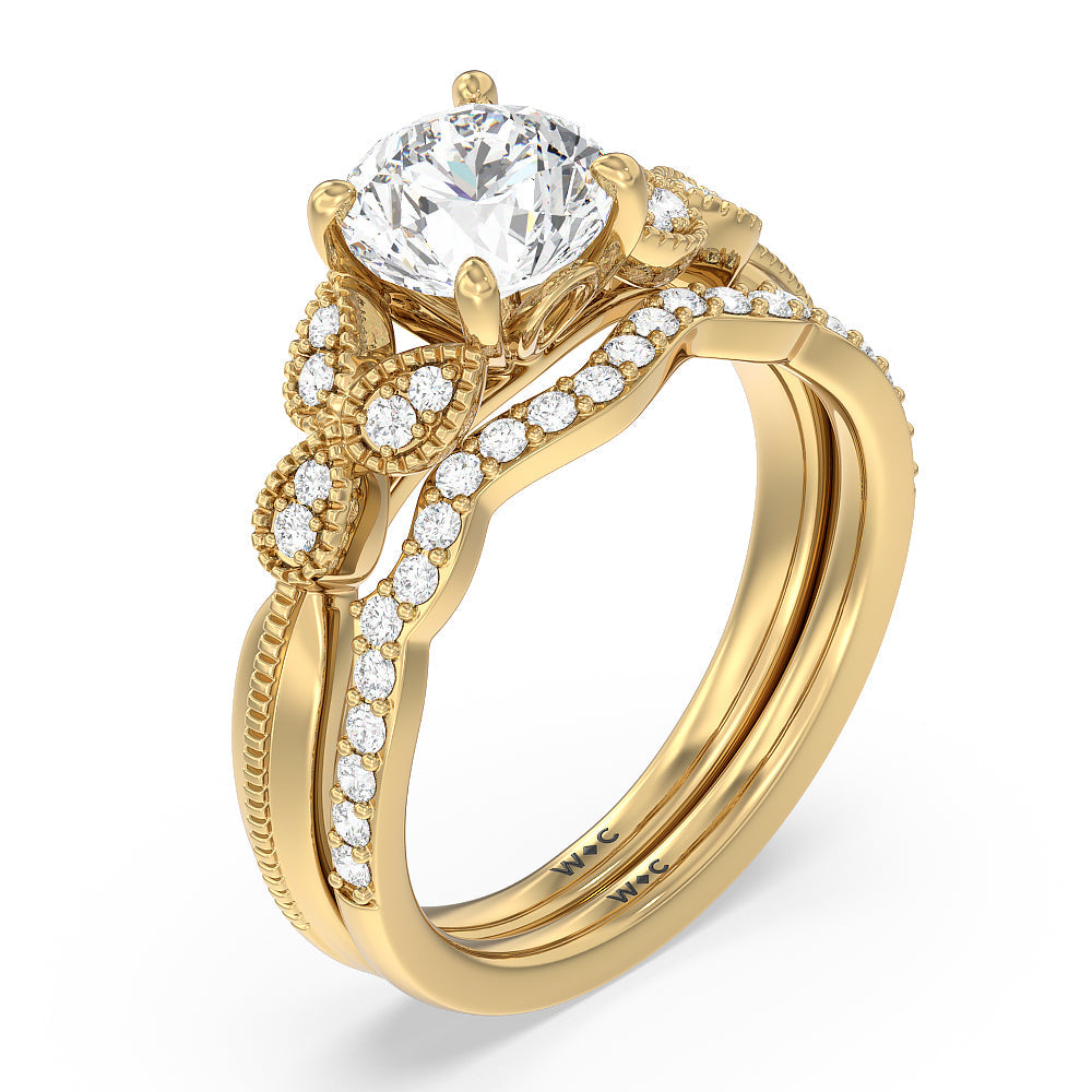 Oval Cut Vintage Filigree Leaf Engagement Ring with Lab Grown Diamond in 14KT Rose Gold view 5

