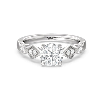 Vintage Art Deco Geometric Diamond Engagement Ring