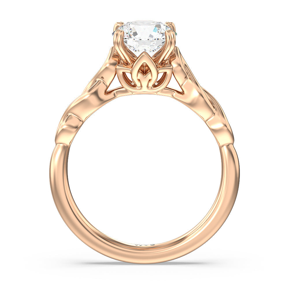 Vintage Celtic Twist Engagement Ring with Round Cut Diamond in 14KT Rose Gold view 2
