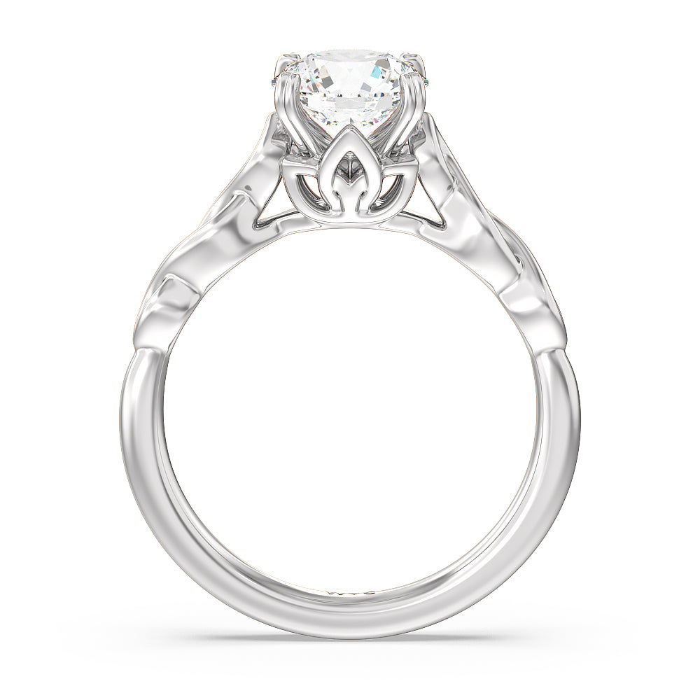 Vintage Celtic Twist Engagement Ring with Round Cut Diamond in 14KT Platinum view 2
