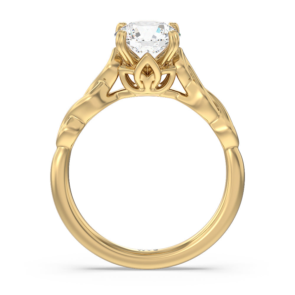Vintage Celtic Twist Engagement Ring with Round Cut Diamond in 14KT Yellow Gold view 2

