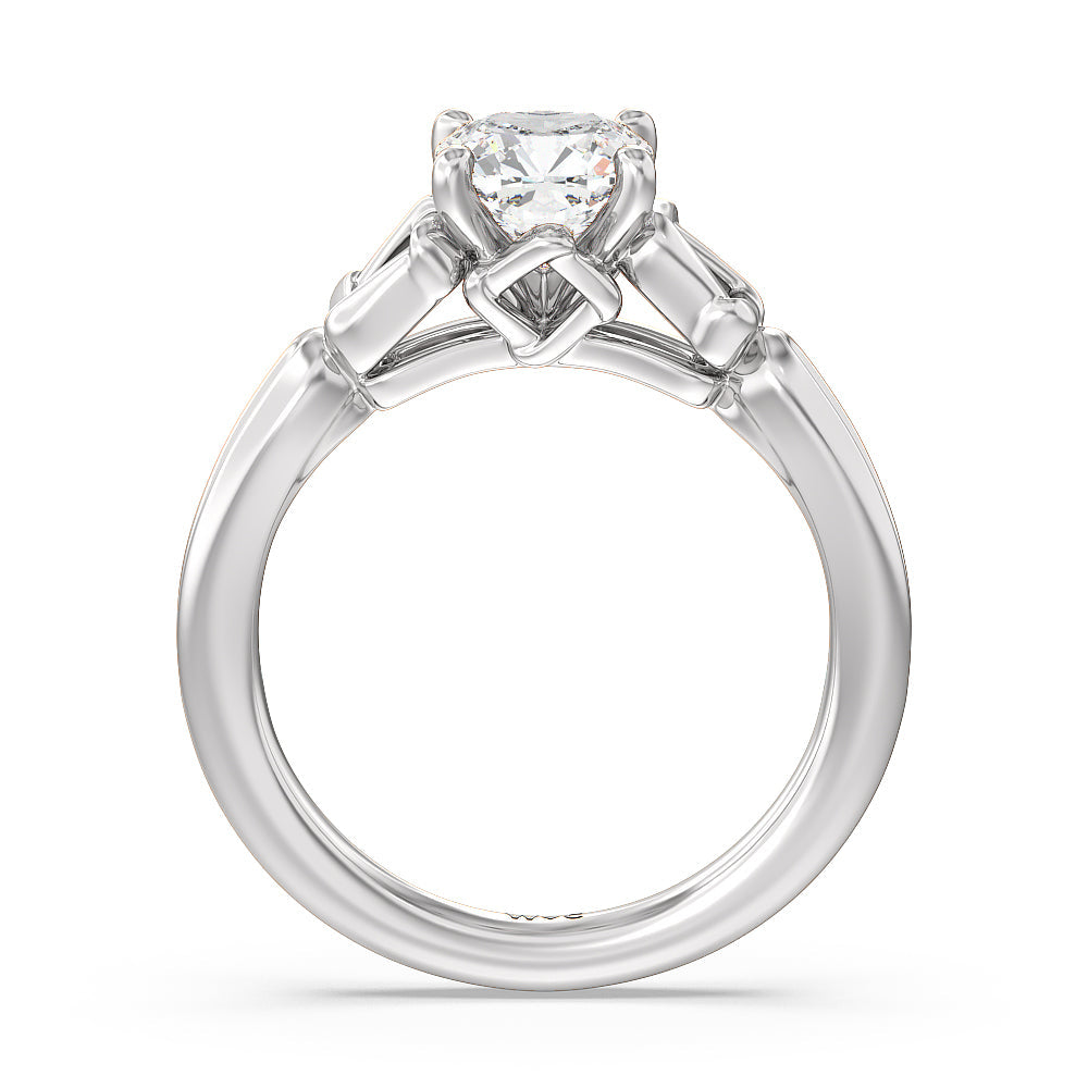 Cushion Cut Vintage Celtic Square Knot Engagement Ring with Lab Grown Diamond in 14KT Platinum view 2
